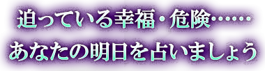 追っている幸福・危険……あなたの明日を占いましょう 追っている幸福・危険……あなたの明日を占いましょ